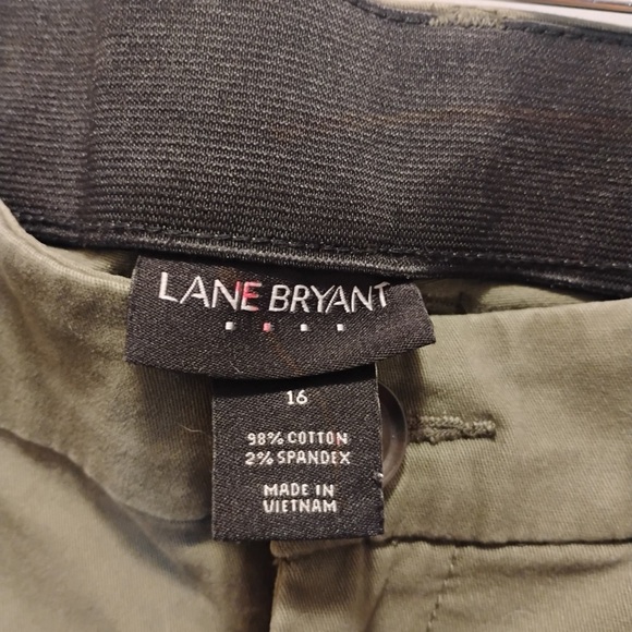 Lane Bryant Olive Green Chino Pants Office Professional Flattering Size 16 - Picture 5 of 7